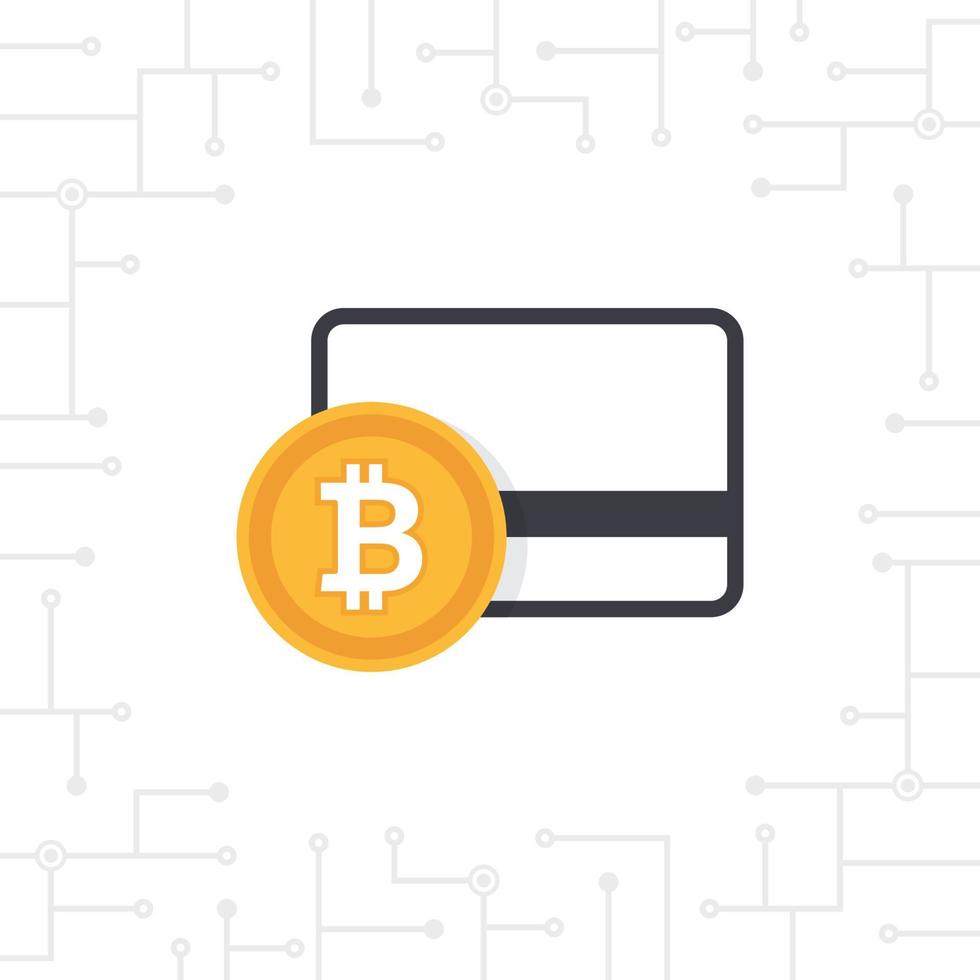 Bitcoin payment in flat design vector. Bitcoin icons of payment, withdrawal, cash and transfer. Cryptocurrency technology vector