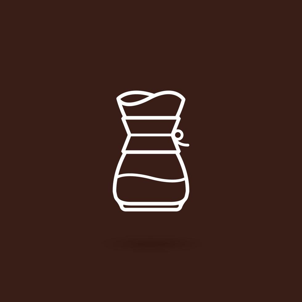 método de preparación de café verter sobre el icono vector