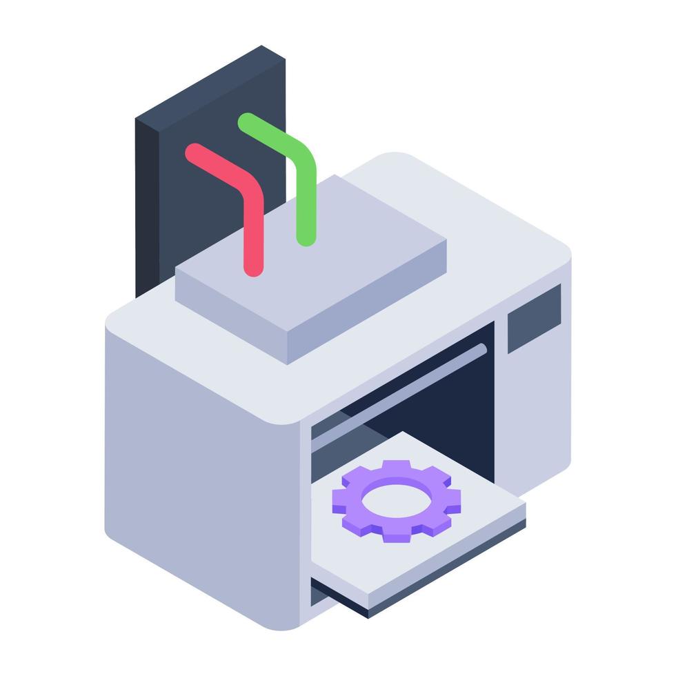 Isometric vector design of printer configuration gradient style