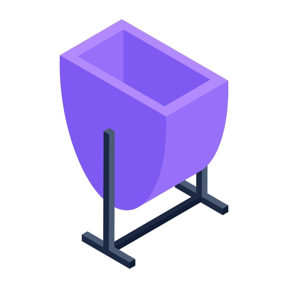Modern trendy garbage bin, vector design of open bin