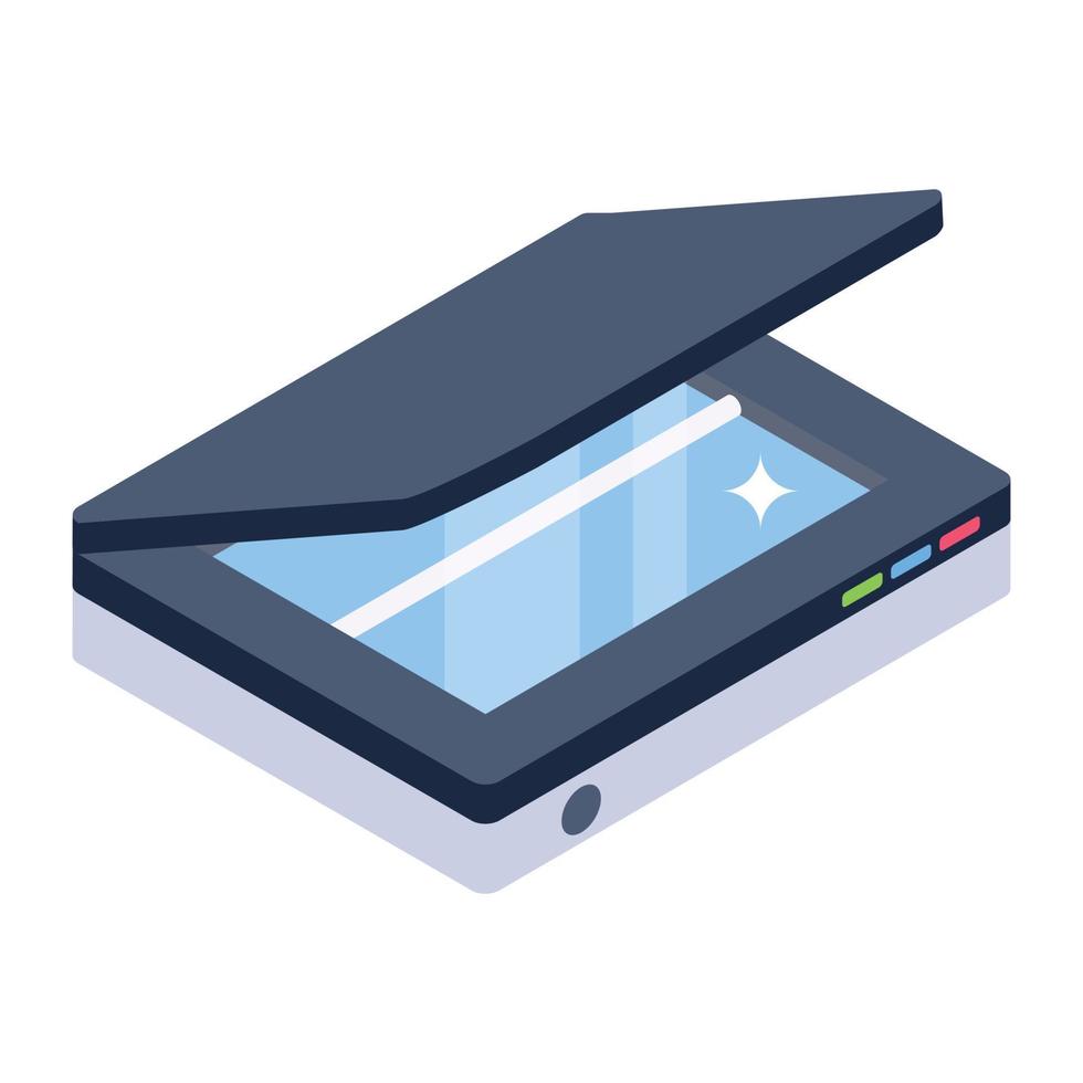Scanner vector style, trendy icon of scanning machine