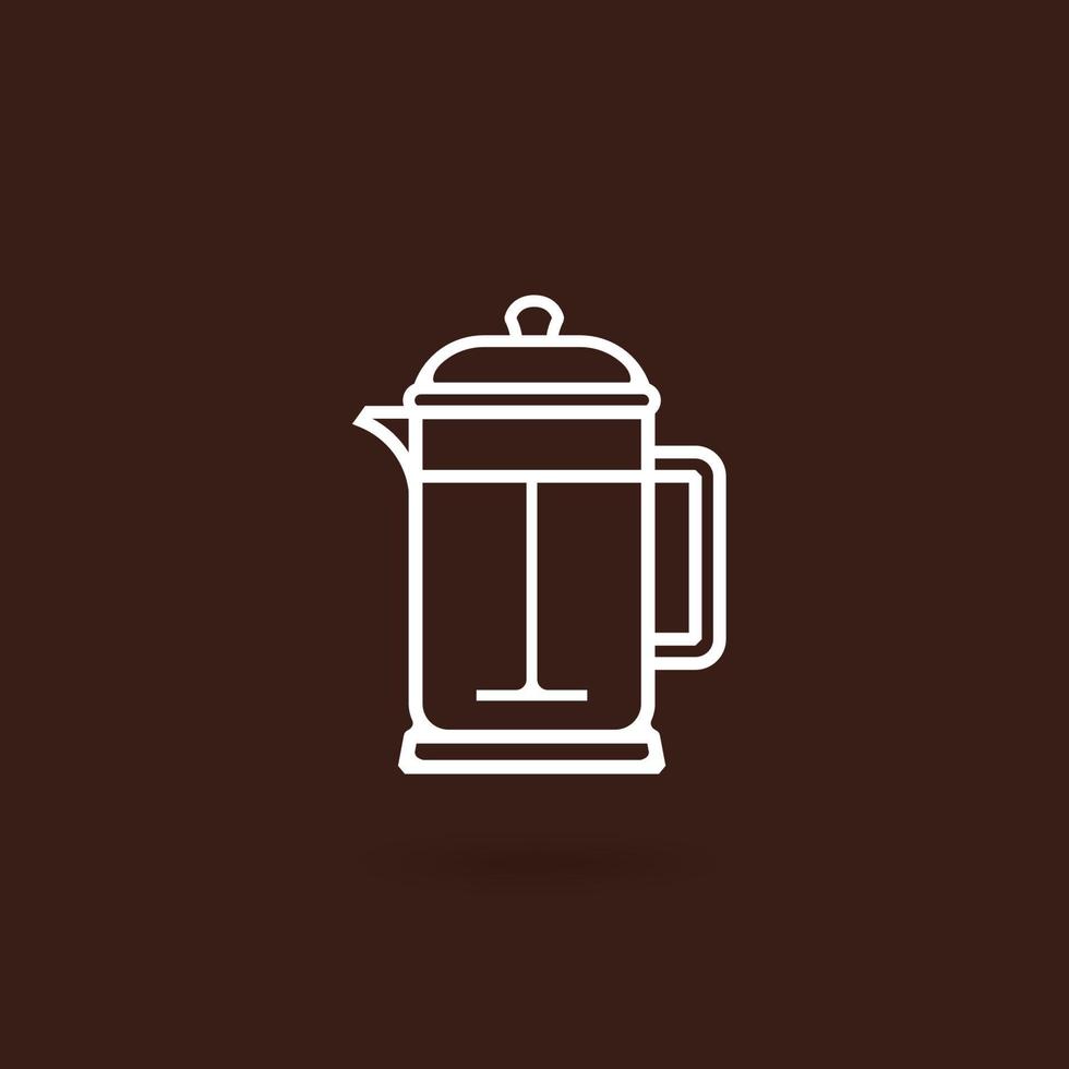 French press icon vector