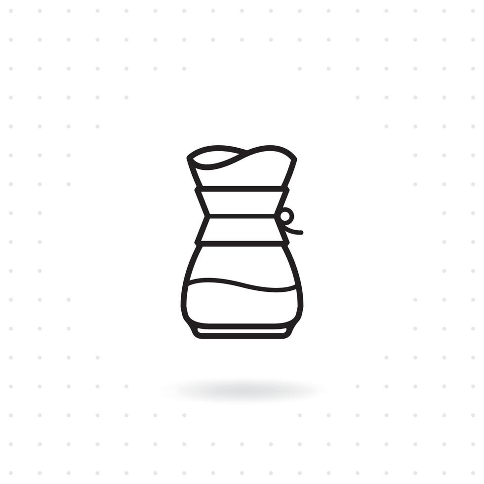 Coffee brewing method pour over icon vector