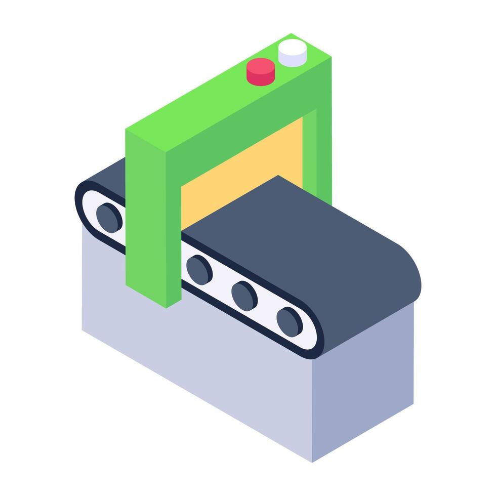 A manufacturing vector, isometric icon of conveyor belt vector