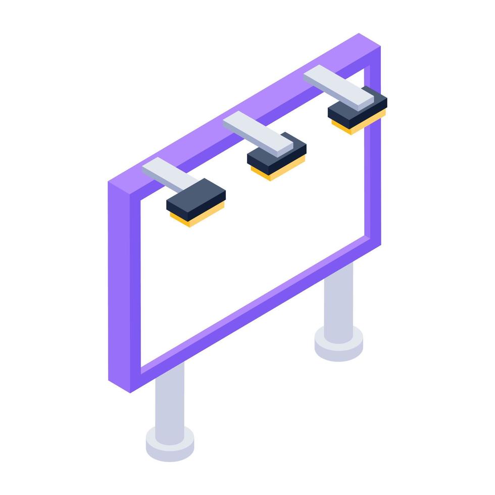 A large advertisement board in isometric style, ad board vector