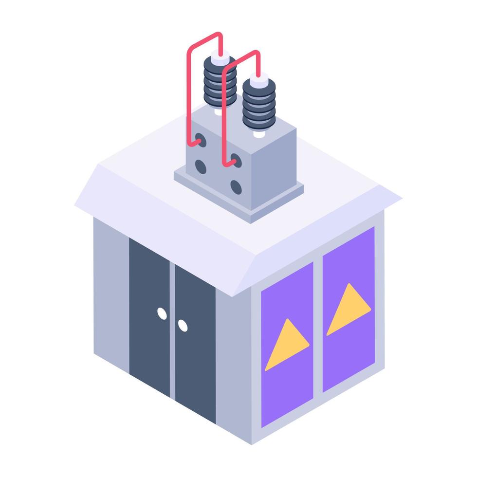 Manufacturing Building icon in isometric style vector