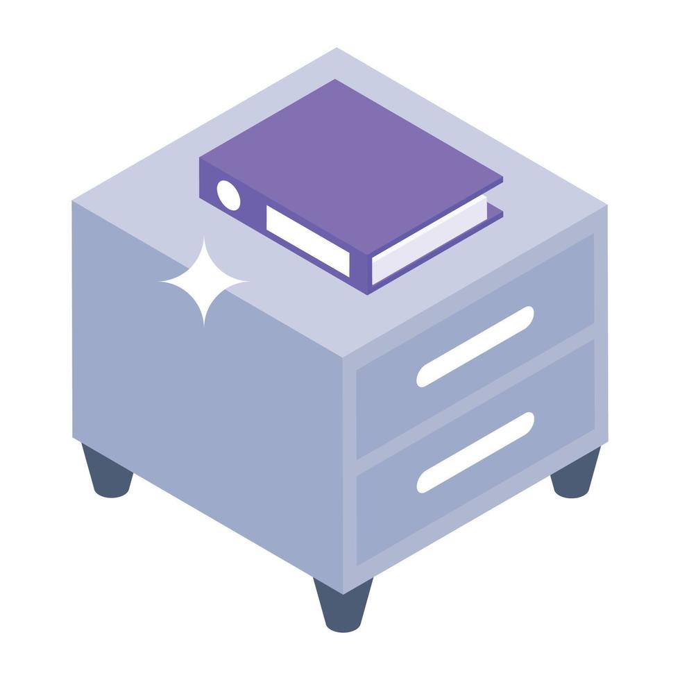 A chest of drawers, isometric icon of cabinets vector