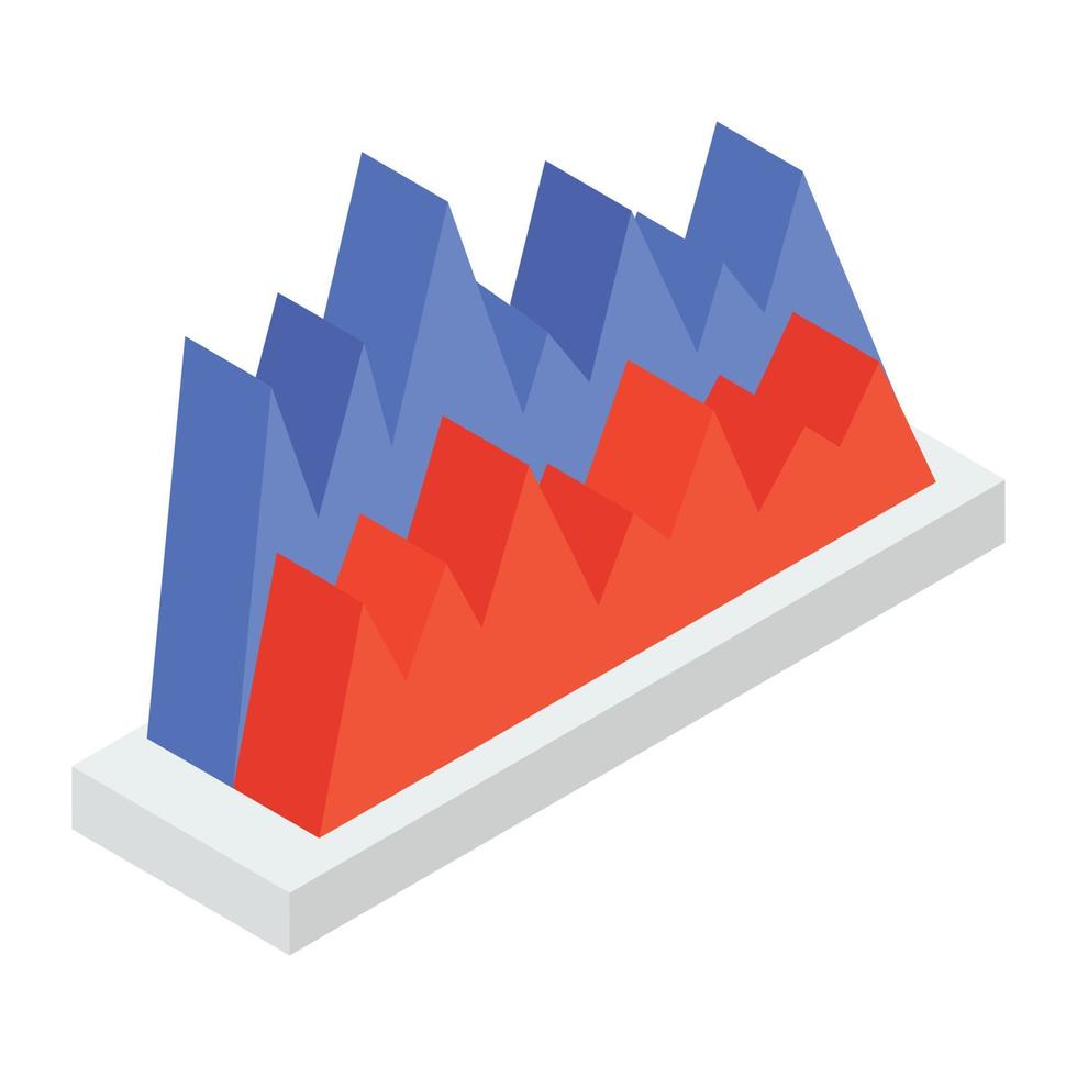 Curved layers on a graph showing an idea of stream chart vector