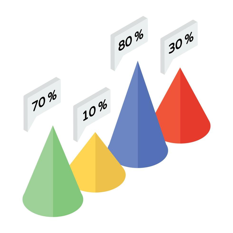 Mountain graph isometric vector