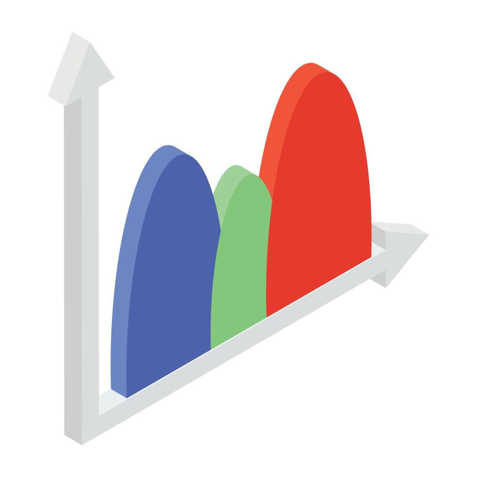 Curved layers on a graph showing an idea of stream chart vector