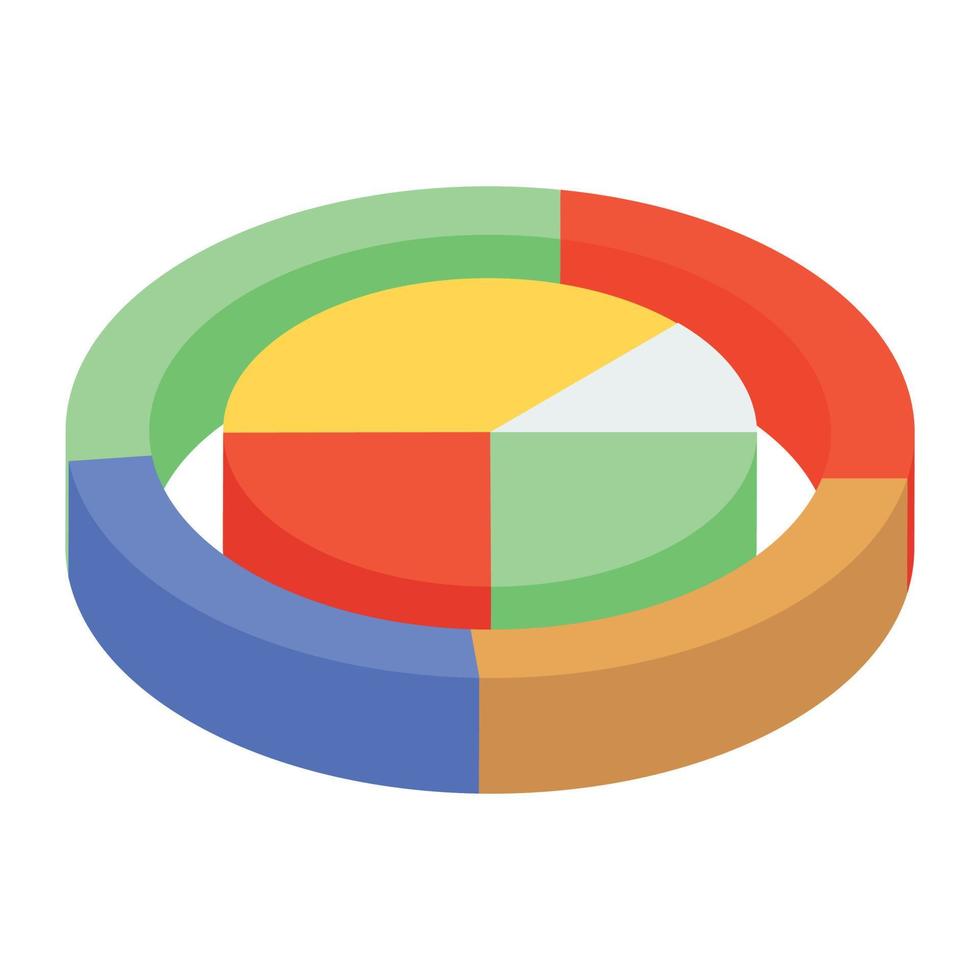 An isometric icon denoting business data vector