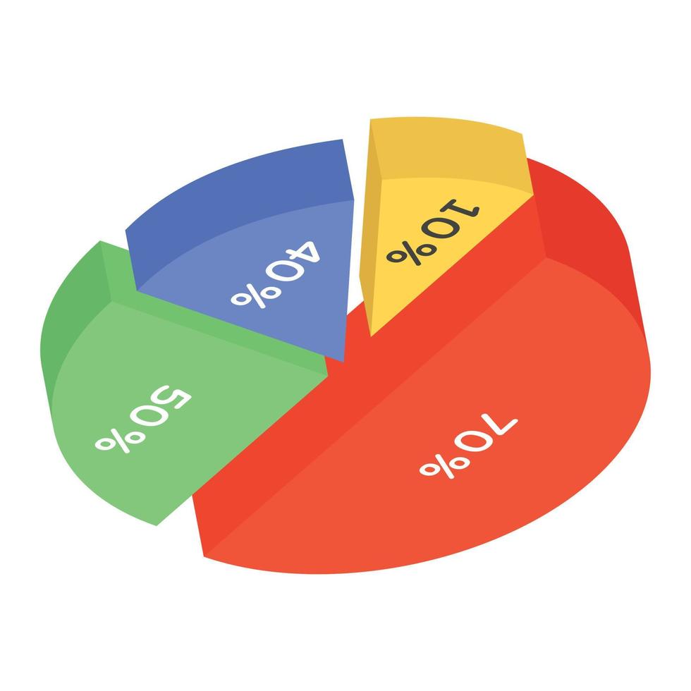 An isometric icon denoting business data vector