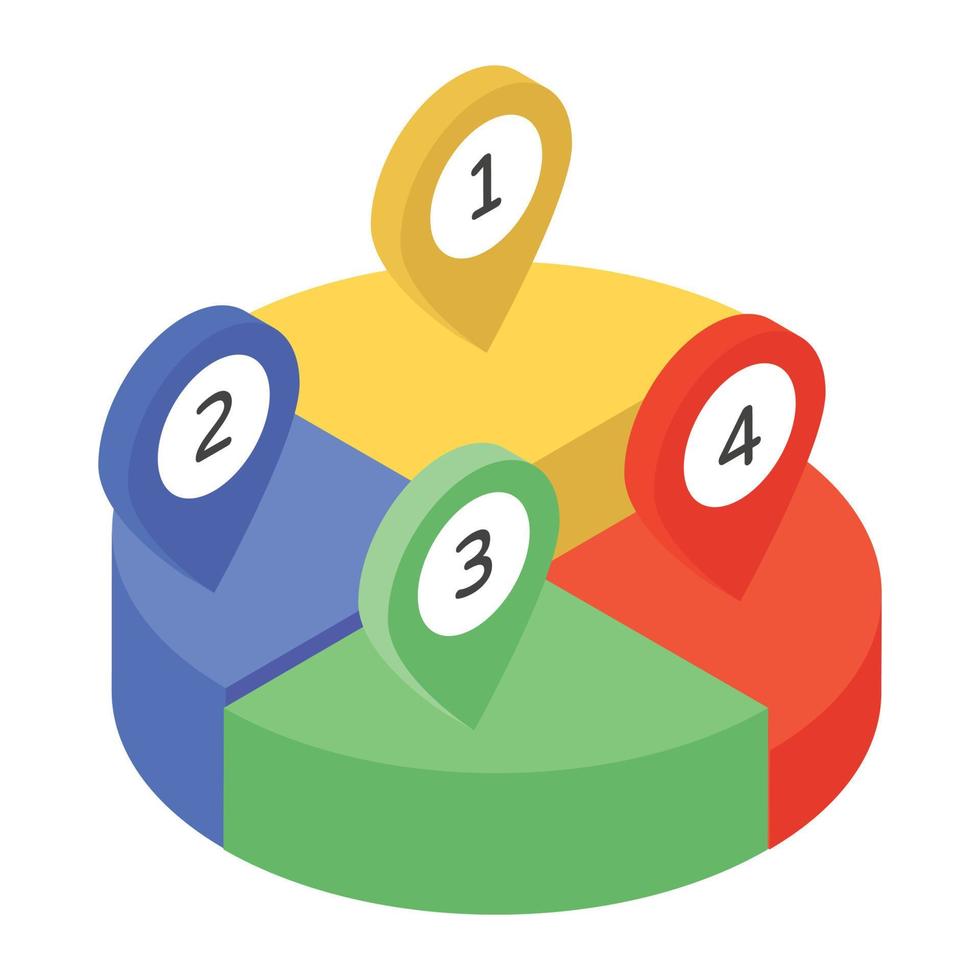 An isometric icon denoting business data vector