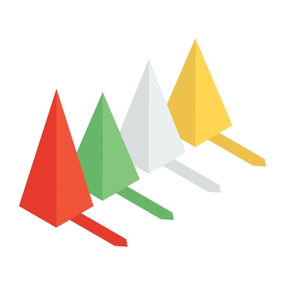 A mountain chart isometric icon vector