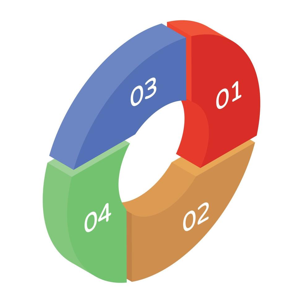 An isometric icon denoting business data vector