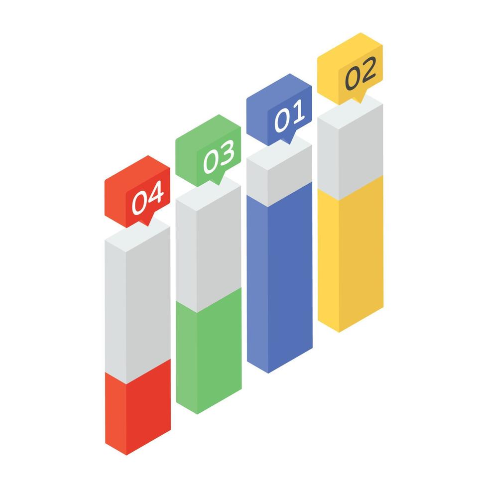 Trendy filled icon of a bar chart vector