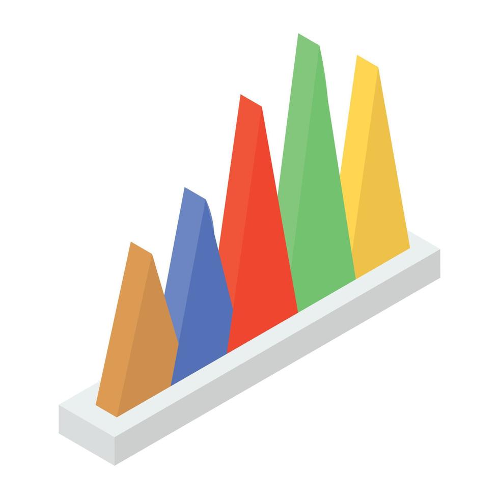 A mountain chart isometric icon vector
