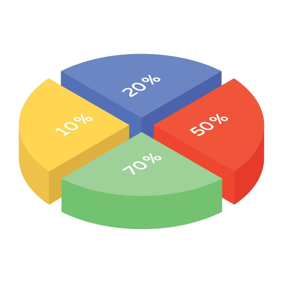 An isometric icon denoting business data vector