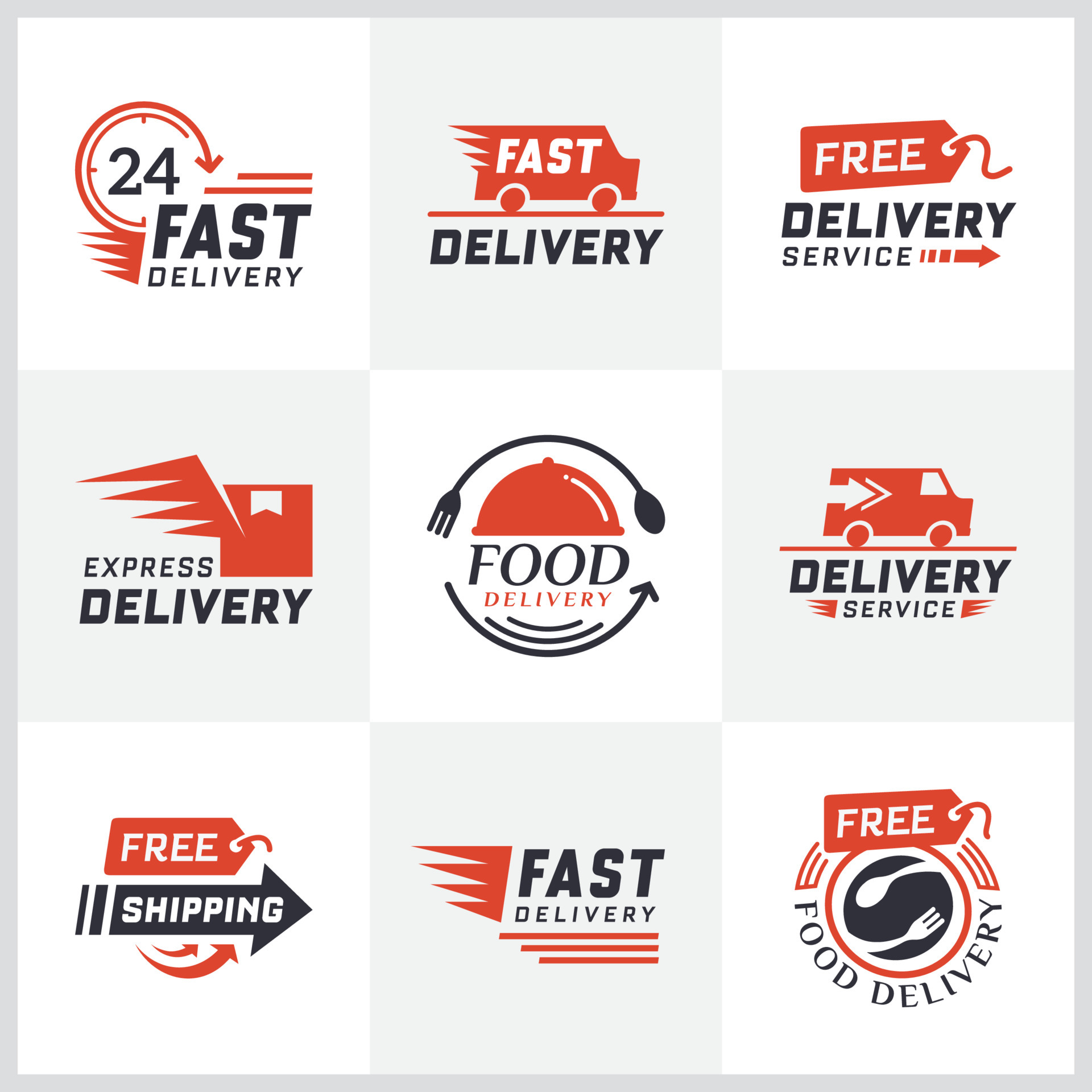 Set of delivery labels for online shopping. Worldwide ...