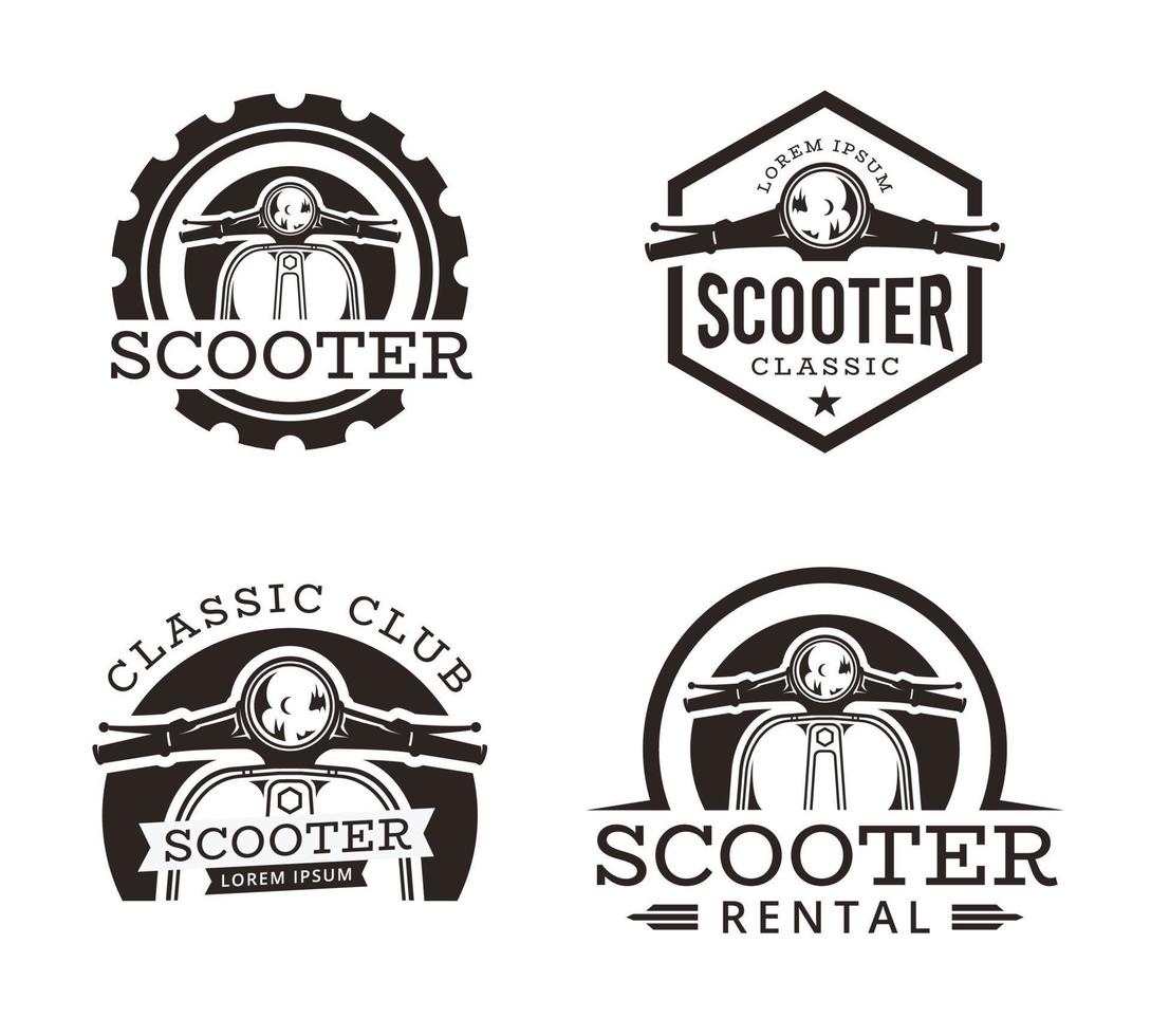 conjunto de vectores de diseño de logotipo de scooter