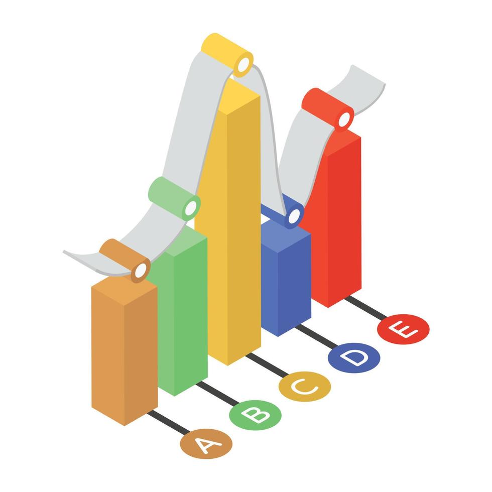 Trendy filled icon of a bar chart vector
