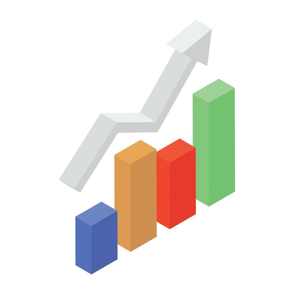Trendy filled icon of a bar chart vector