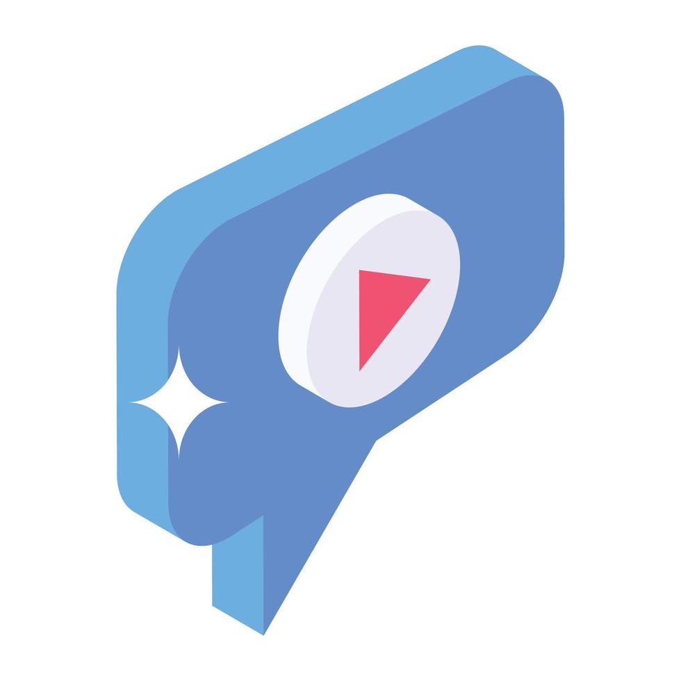 Video message vector, media message in editable style vector