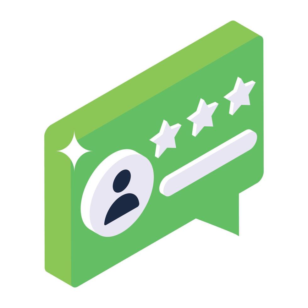 Ranking message vector, feedback chat isometric icon vector