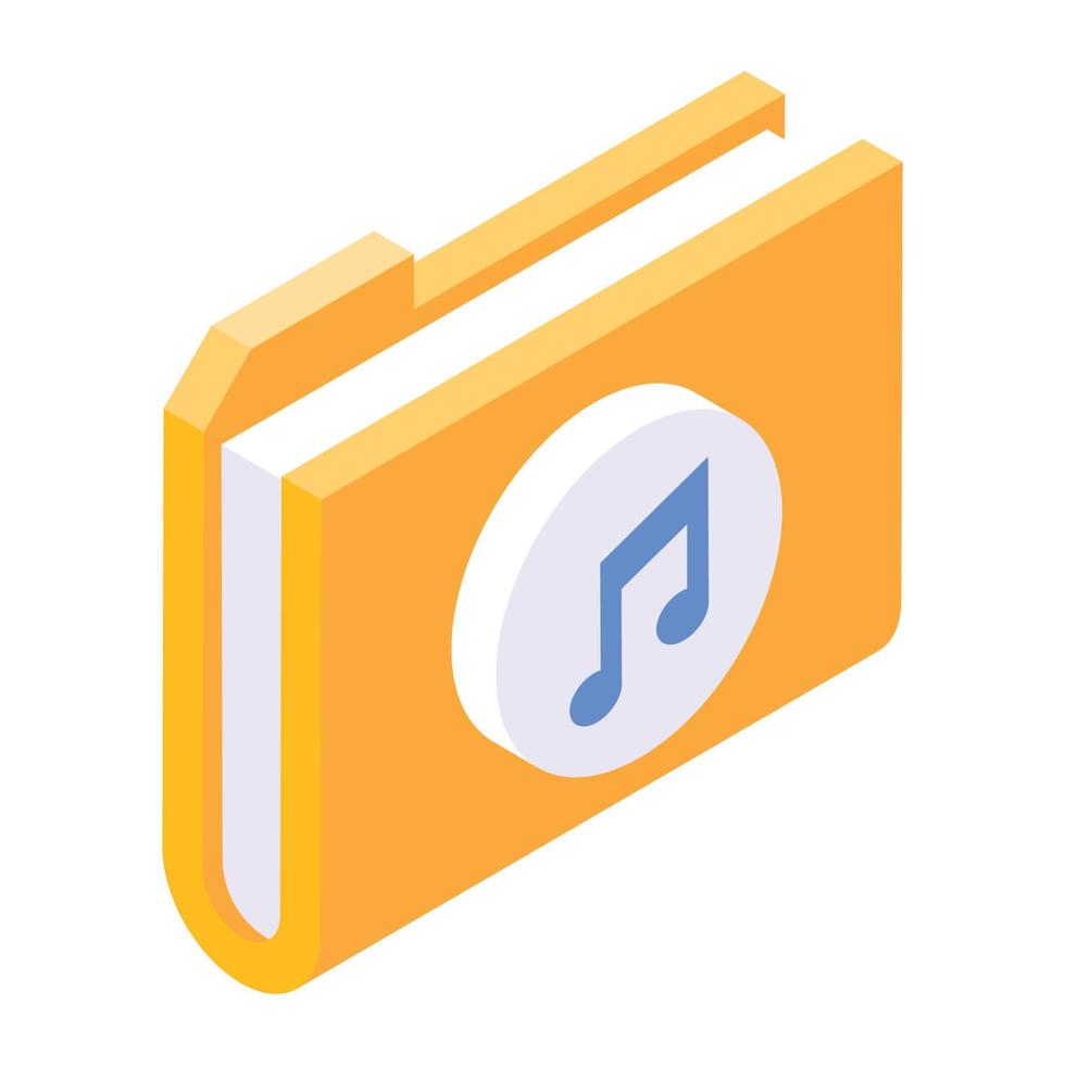 carpeta de archivos con nota musical que representa el icono de la carpeta de música vector