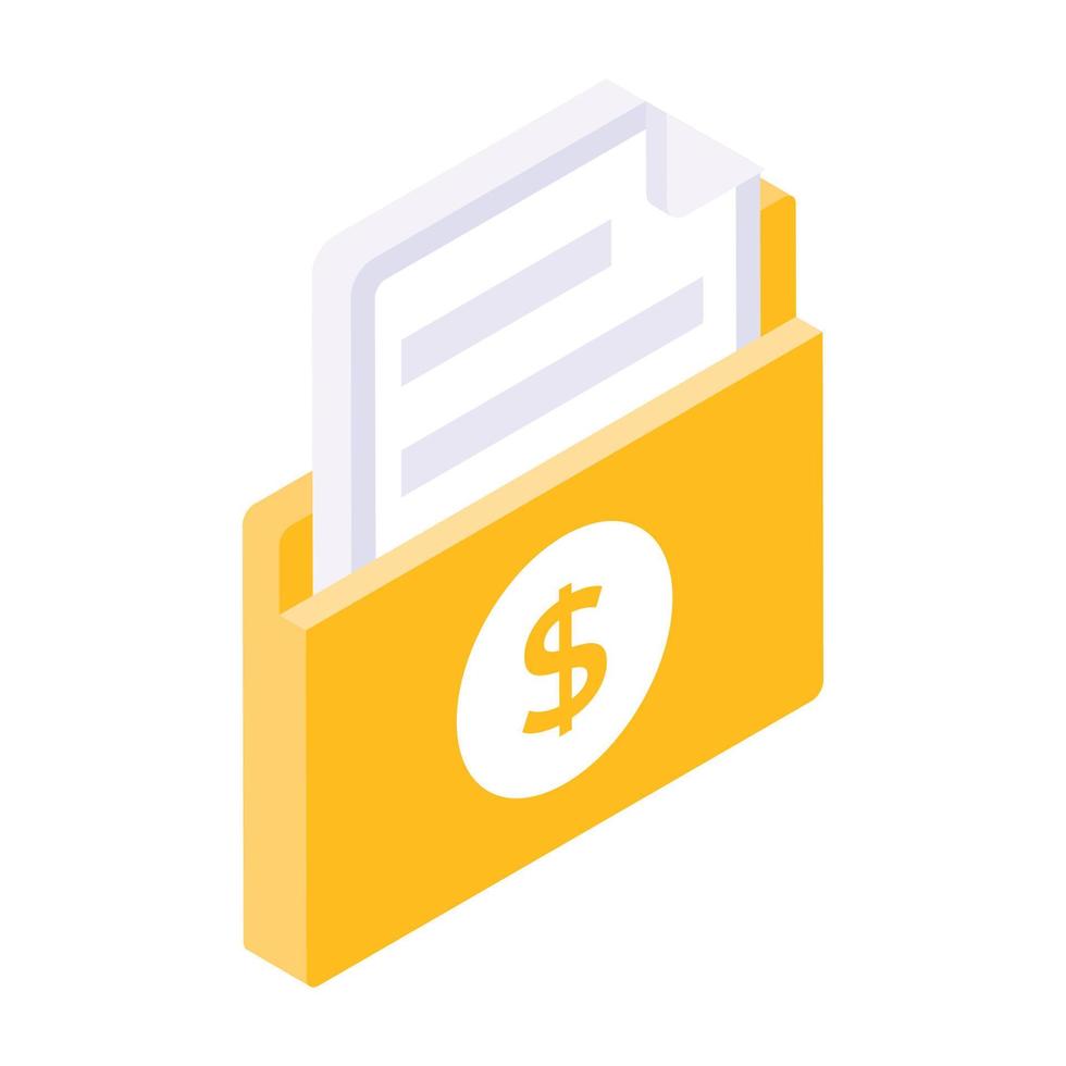 Dollar on a folder conceptualizing finance folder vector