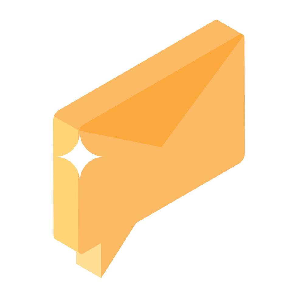 Email icon in editable isometric style, correspondence vector