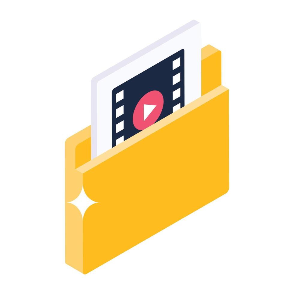 Vector of video folder, editable icon