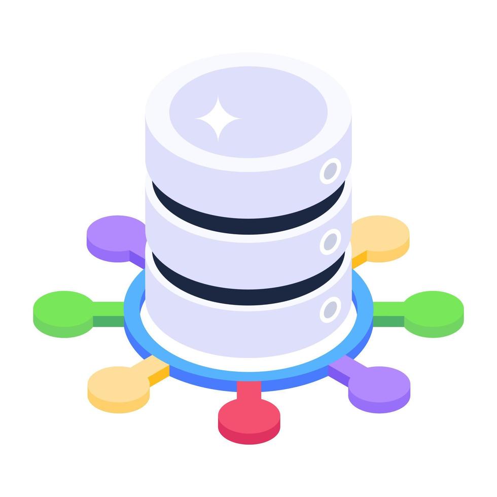 Database network concept icon, isometric vector style