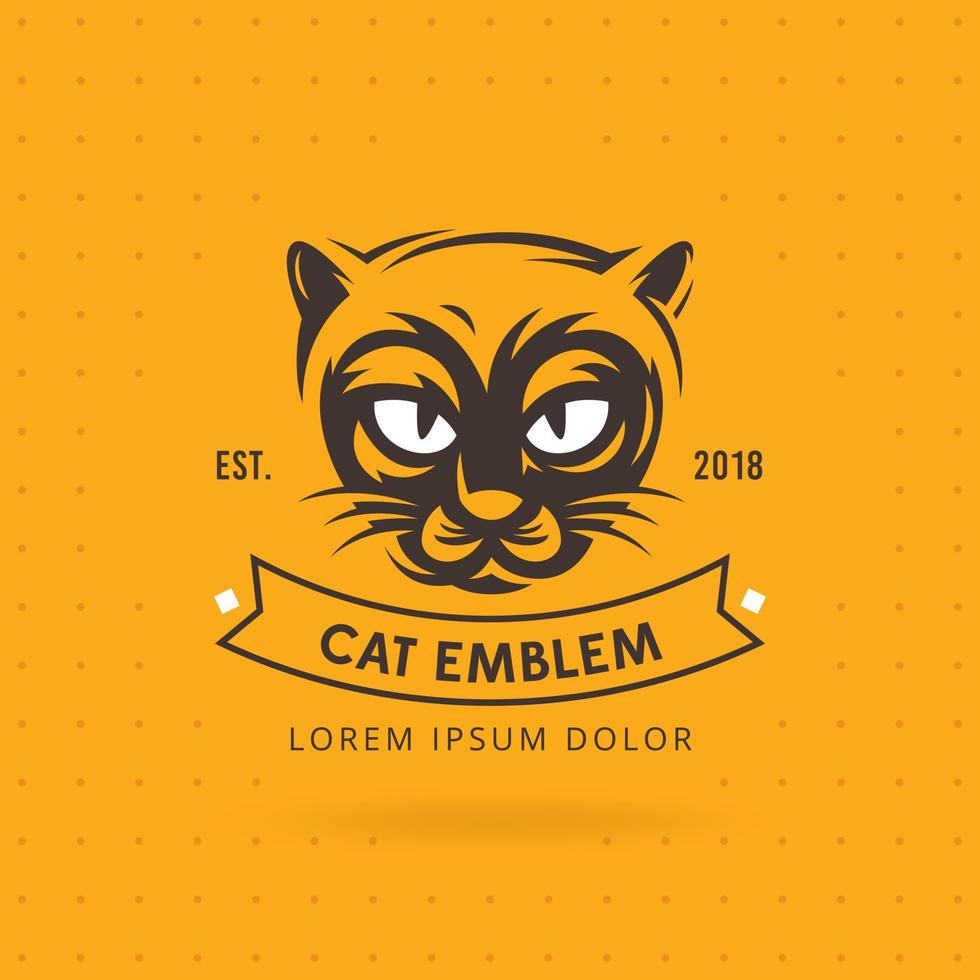 Cat head emblem design vector