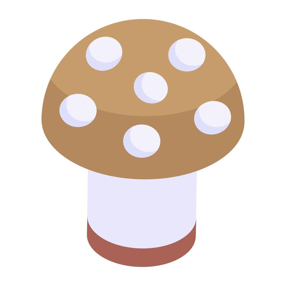 An icon of mushroom in modern isometric style vector