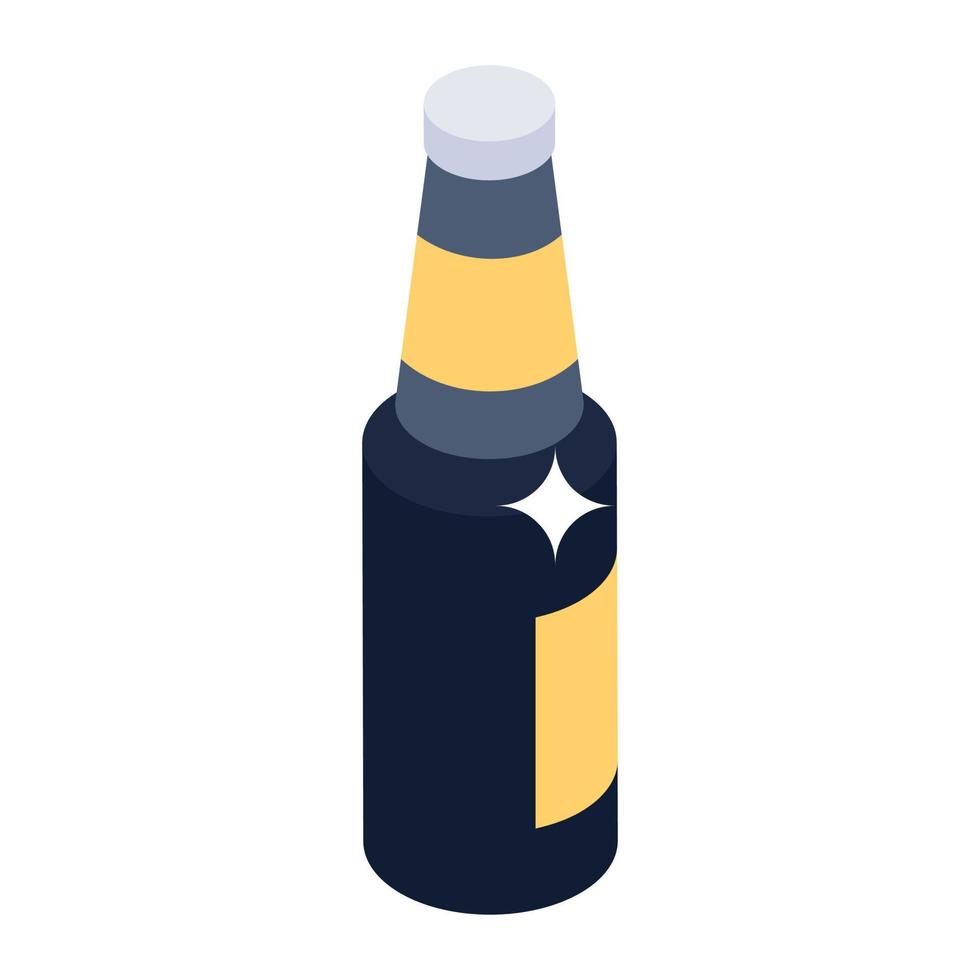 icono de botella de whisky, vector isométrico