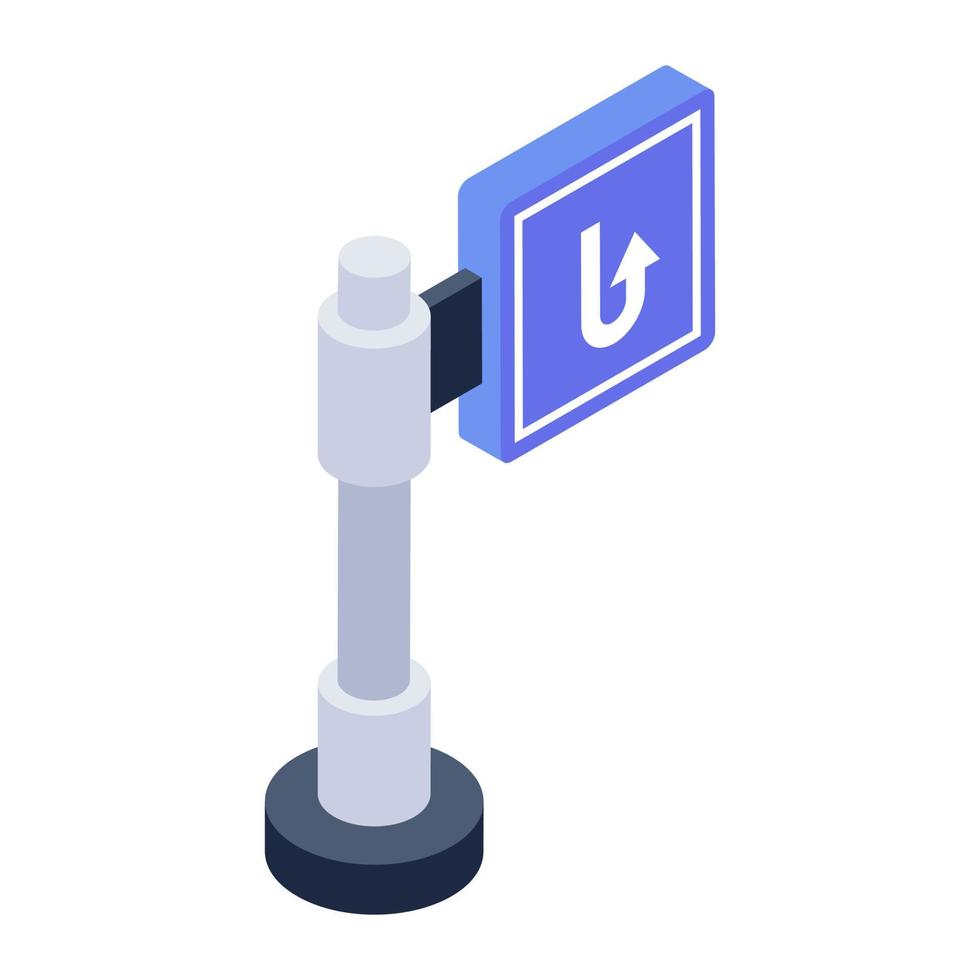 Direction board icon, modern isometric vector