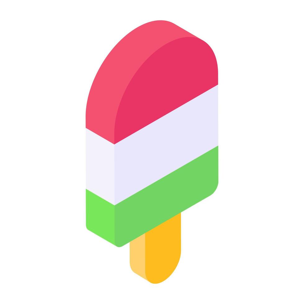 Confectionery item, popsicle in isometric style vector
