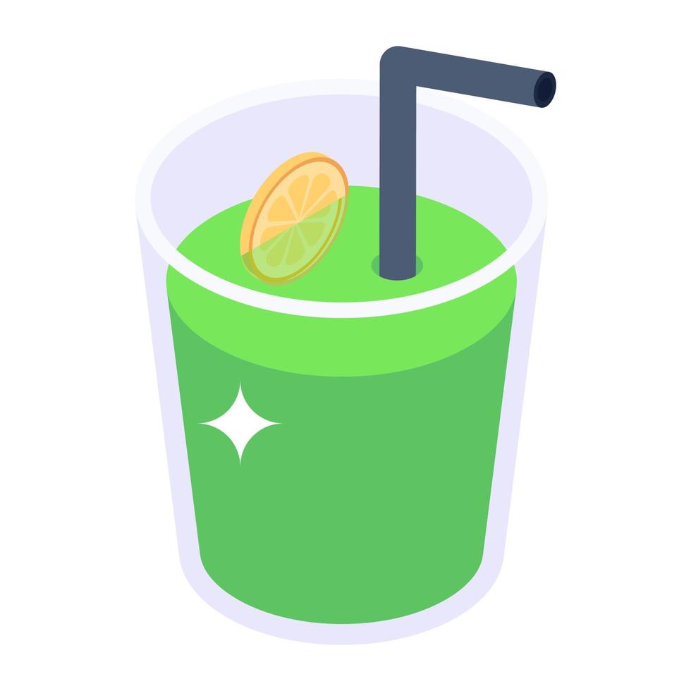 icono de margarita en vector isométrico, bebida refrescante,