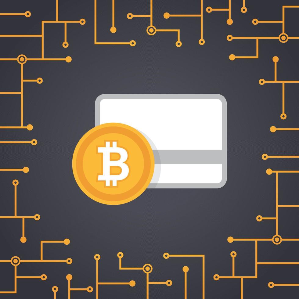 Bitcoin payment in flat design vector. Bitcoin icons of payment, withdrawal, cash and transfer. Cryptocurrency technology vector