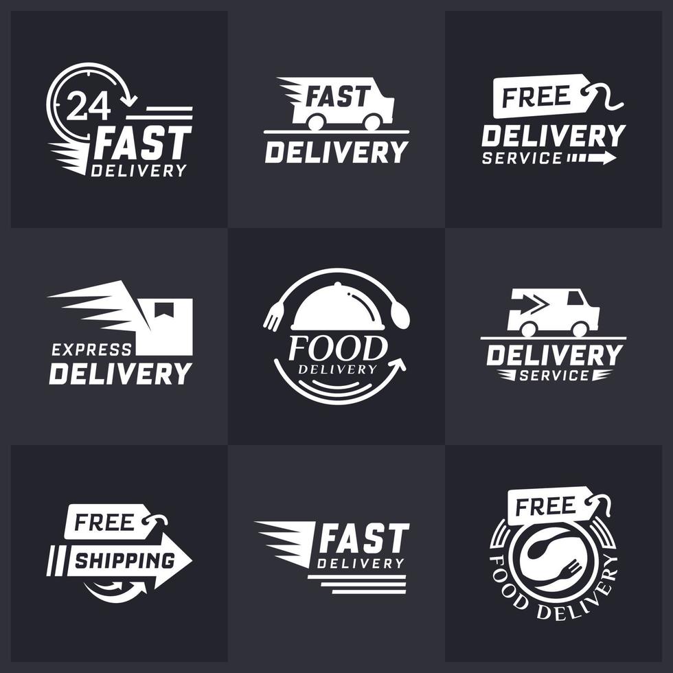 Set of delivery labels for online shopping. Worldwide ...