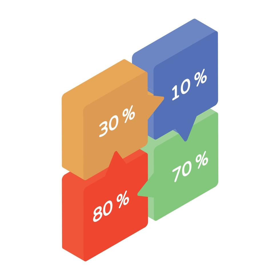 Percentage inside jigsaw, puzzle chart infographic vector
