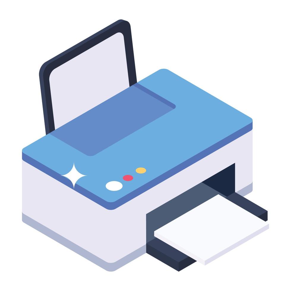 Modern printer isometric vector design, trendy editable style