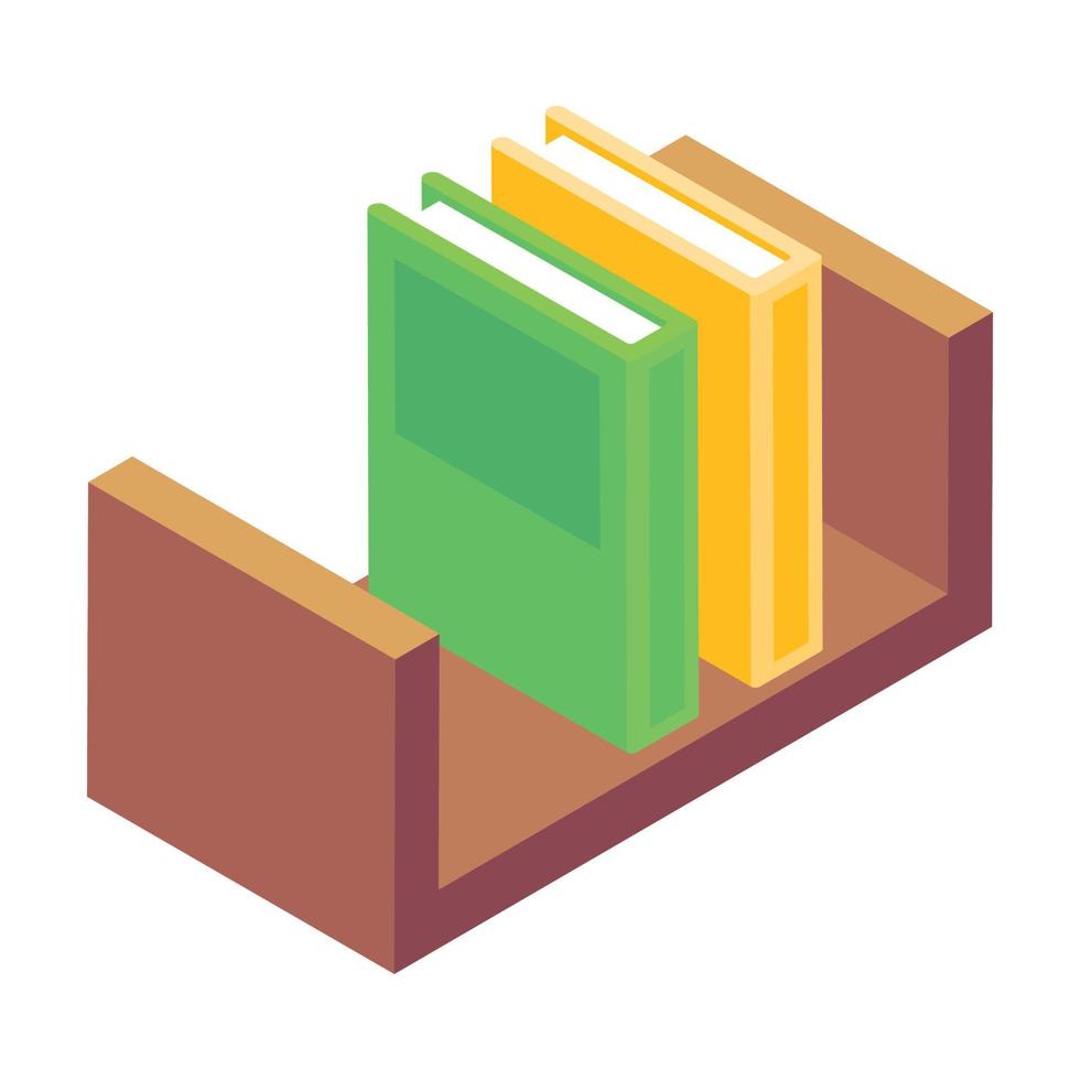 Office folder holder, isometric icon of file rack vector