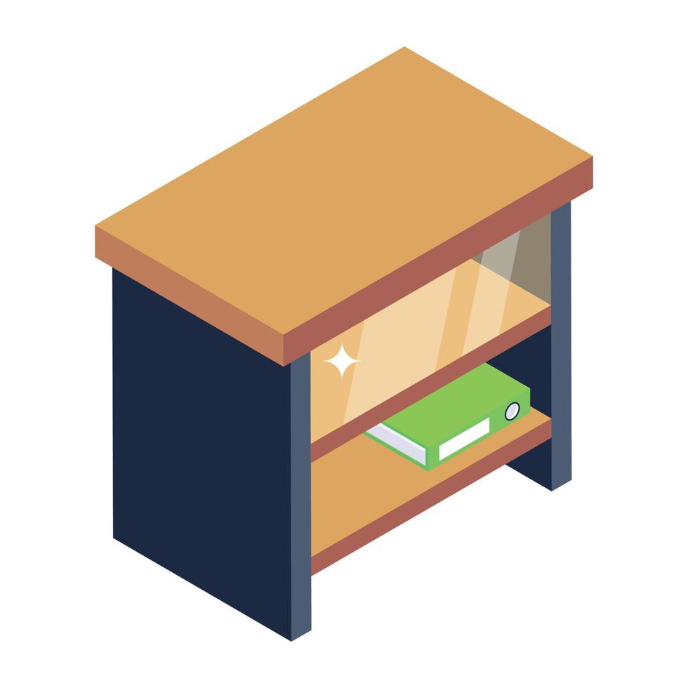 Office folder holder, isometric icon of file rack vector