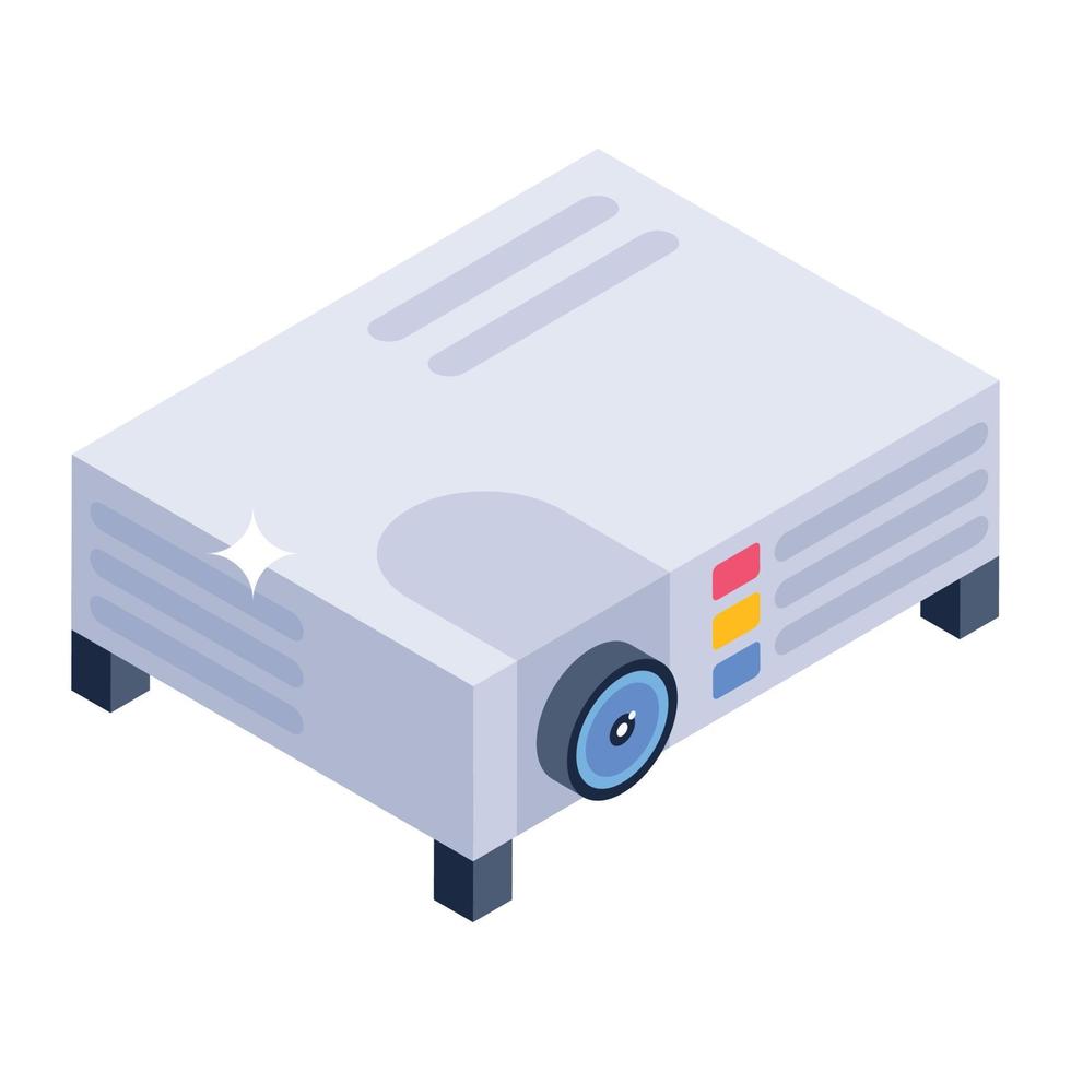 An icon design of projector, isometric vector of electronic device for presentation purpose