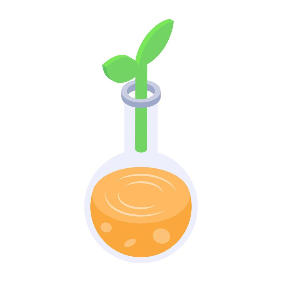 icono de investigación de plantas en estilo isométrico editable vector