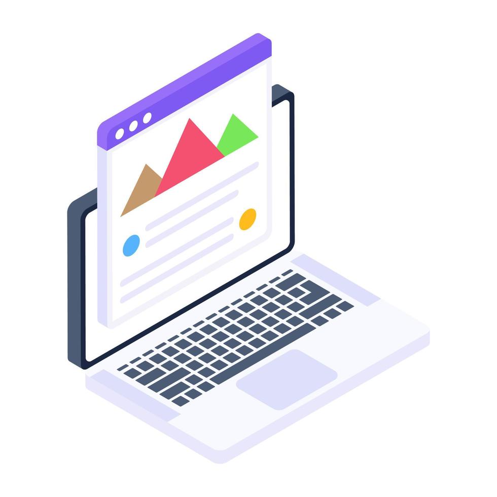 Online mountain infographic icon in isometric design vector