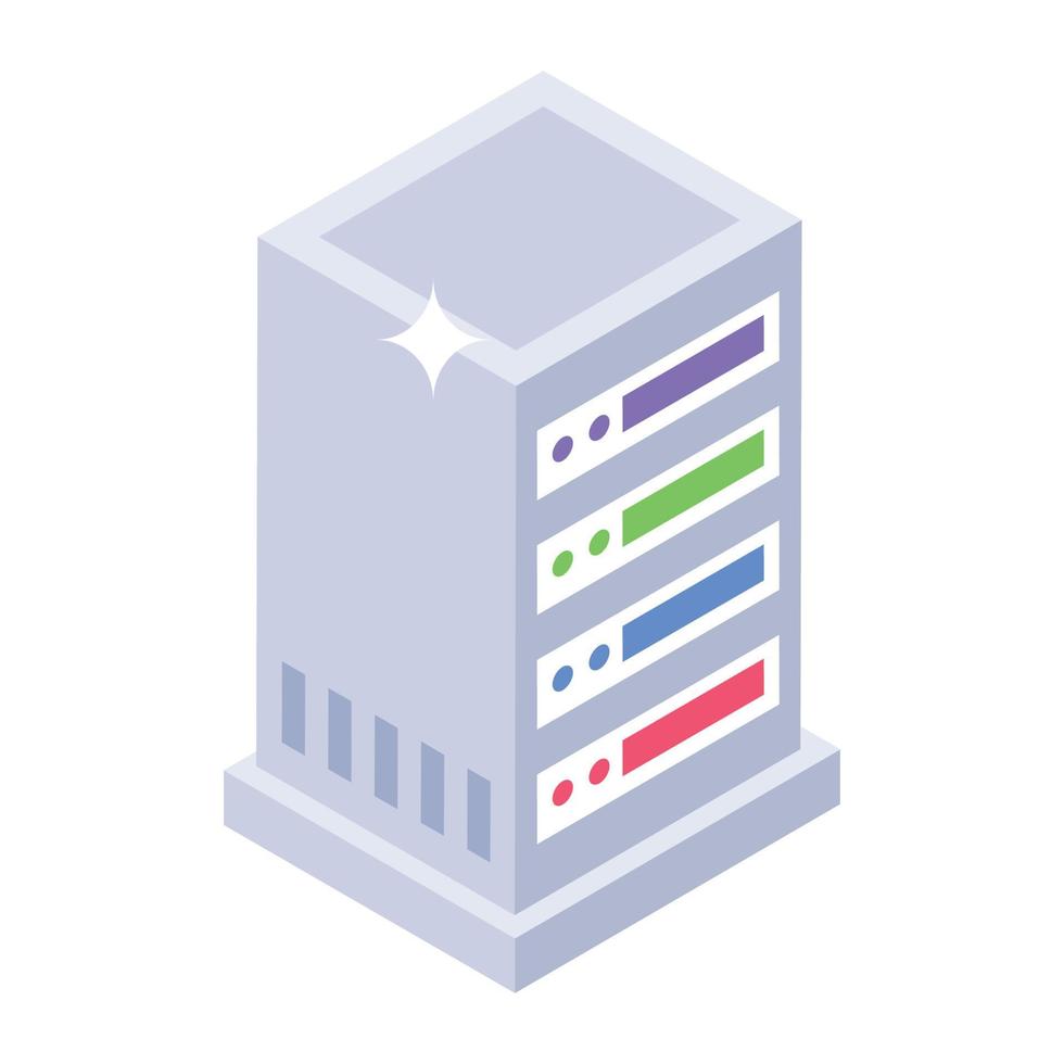 Isometric design of data center rack vector