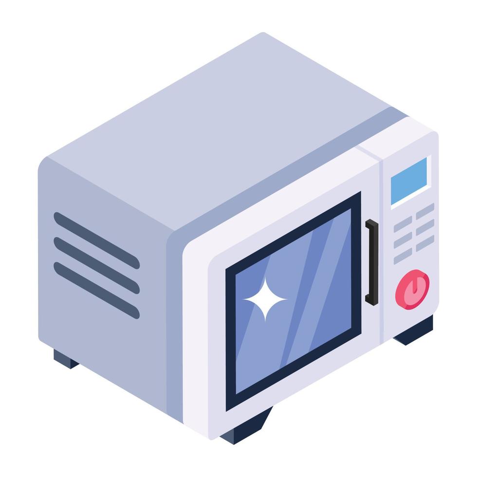 Electric oven icon in isometric design vector